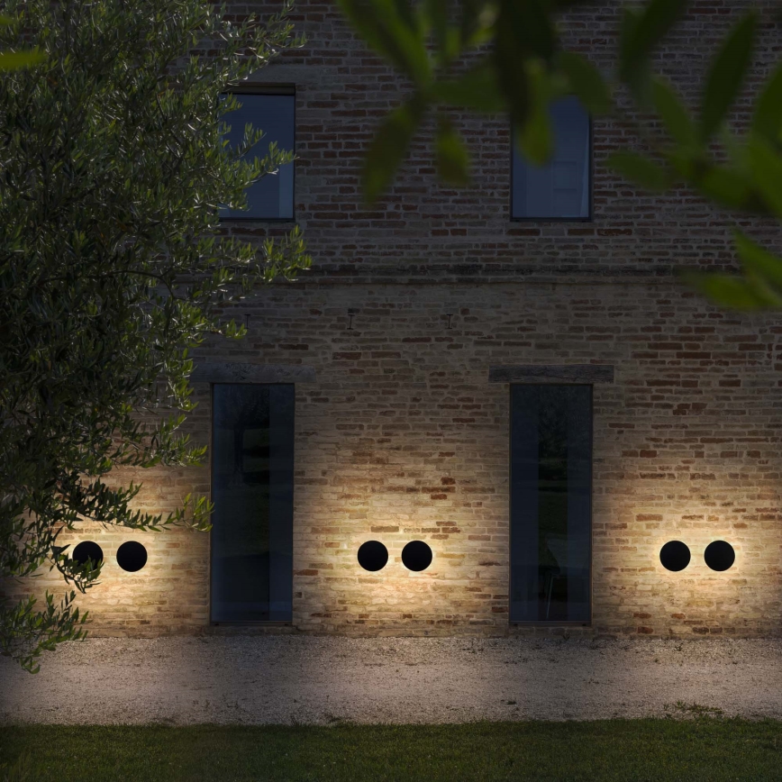 Ideal Lux - LED Aplique de parede exterior PUNTO LED/16W/230V CRI 90 diâmetro 30 cm IP54 preto