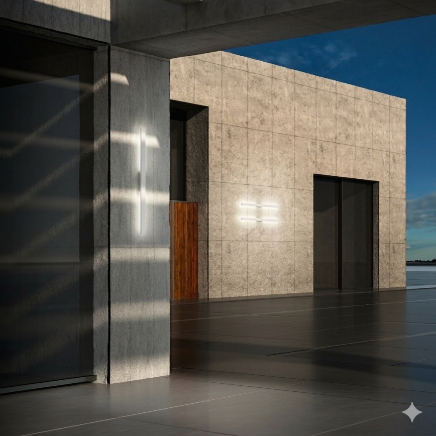 Ideal Lux - Aplique de parede LED para exterior LINEA, 20 W, 230 V, IRC 90, 104 cm, IP54, branco
