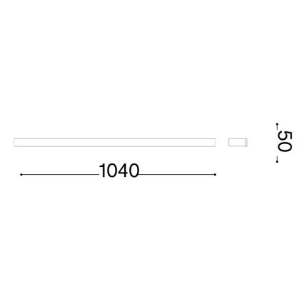Ideal Lux - Aplique de parede LED para exterior LINEA, 20 W, 230 V, IRC 90, 104 cm, IP54, branco