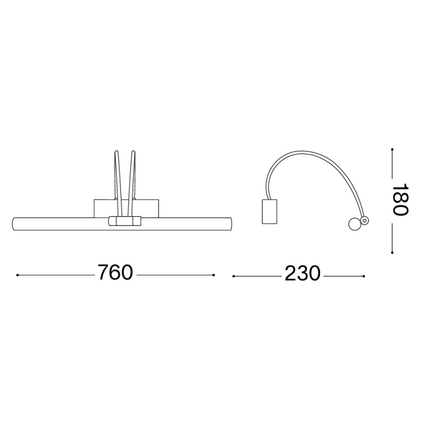 Ideal Lux - Aplique para quadros LED BOW LED/8W/230V cromo brilhante