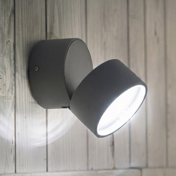 Ideal Lux - Arandela LED para exterior OMEGA LED/7W/230V CRI 90 IP54 antracite