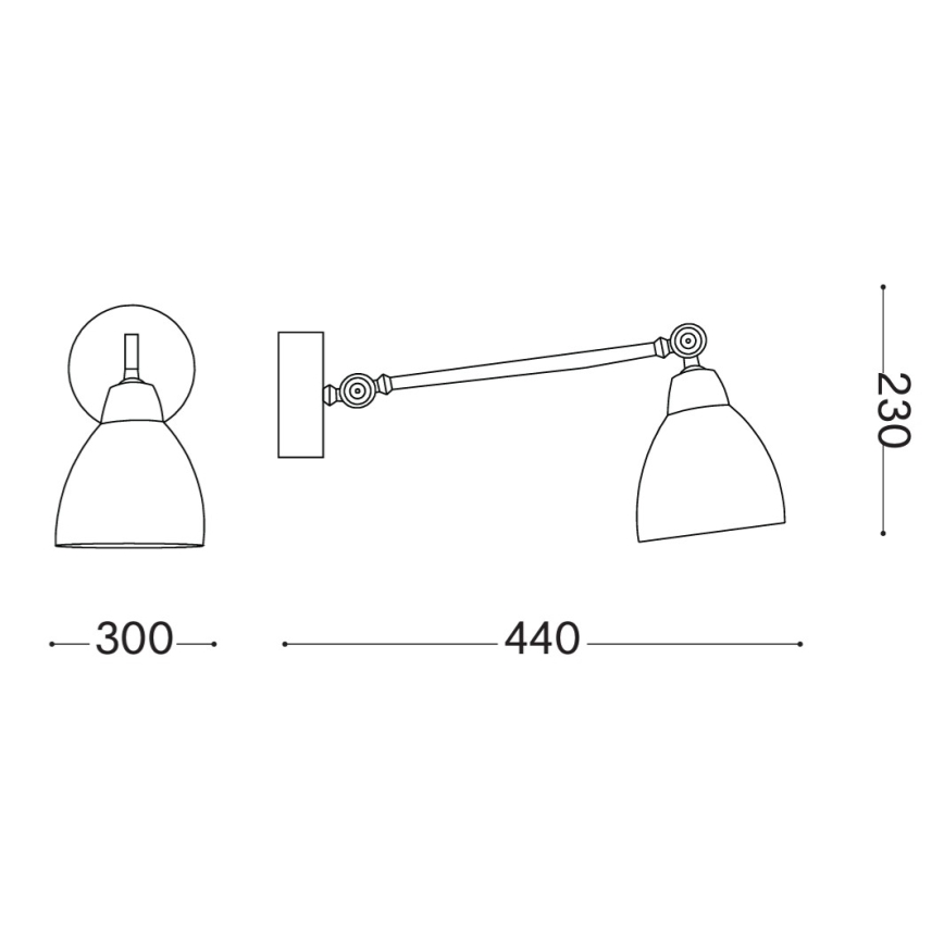 Ideal Lux - Arandela NEWTON 1xE27/42W/230V bronze