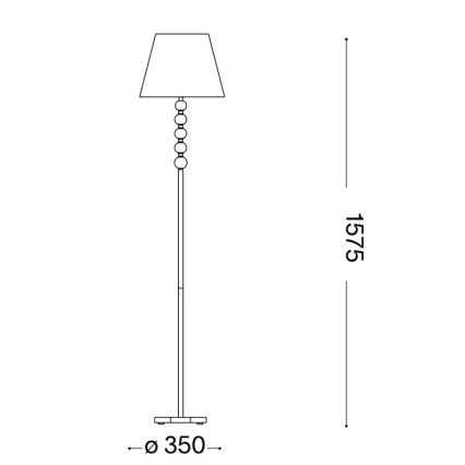 Ideal Lux - Candeeiro de chão de cristal QUEEN 1xE27/60W/230V dourado