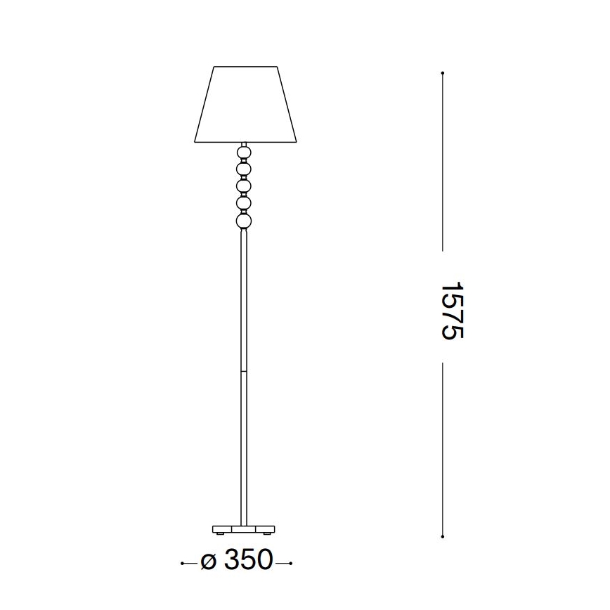 Ideal Lux - Candeeiro de chão de cristal QUEEN 1xE27/60W/230V dourado