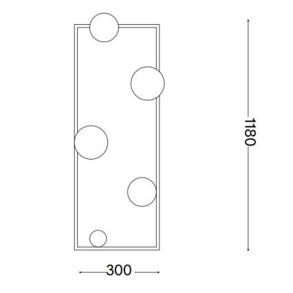Ideal Lux - Candeeiro de chão LED ANGOLO 5xG9/3W/230V preto