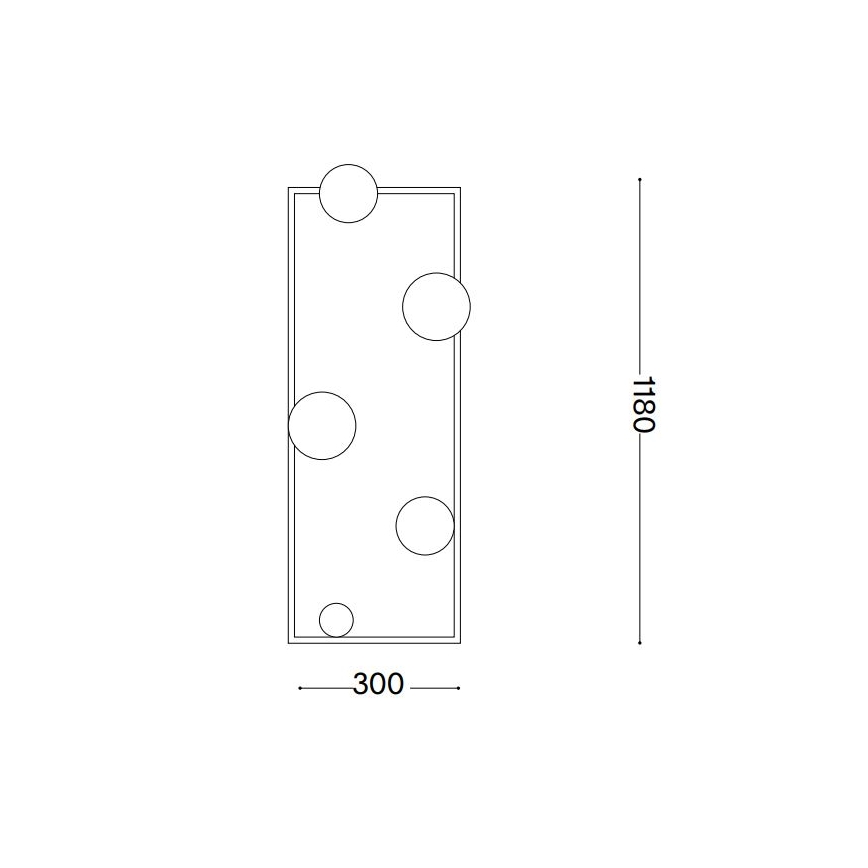 Ideal Lux - Candeeiro de chão LED ANGOLO 5xG9/3W/230V preto