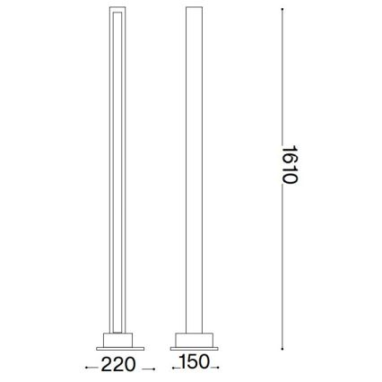 Ideal Lux - Candeeiro de chão LED com regulação CRAFT LED/26W/230V CRI 90 faia