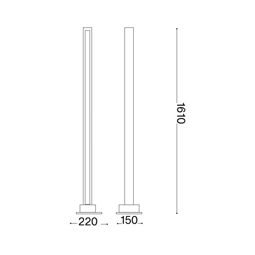 Ideal Lux - Candeeiro de chão LED com regulação CRAFT LED/26W/230V CRI 90 faia