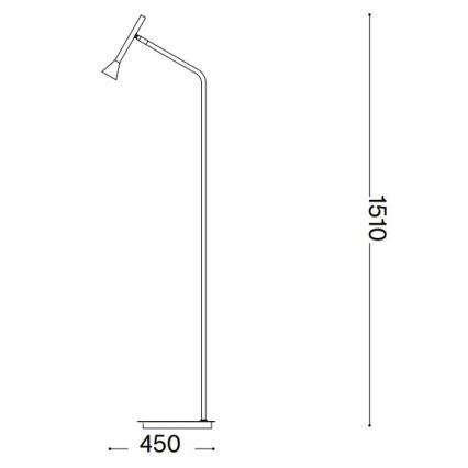 Ideal Lux - Candeeiro de chão LED DIESIS LED/4,5W/230V CRI 95 preto