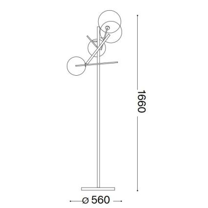 Ideal Lux - Candeeiro de chão LED EQUINOXE 4xG4/2W/230V cromado brilhante/transparente
