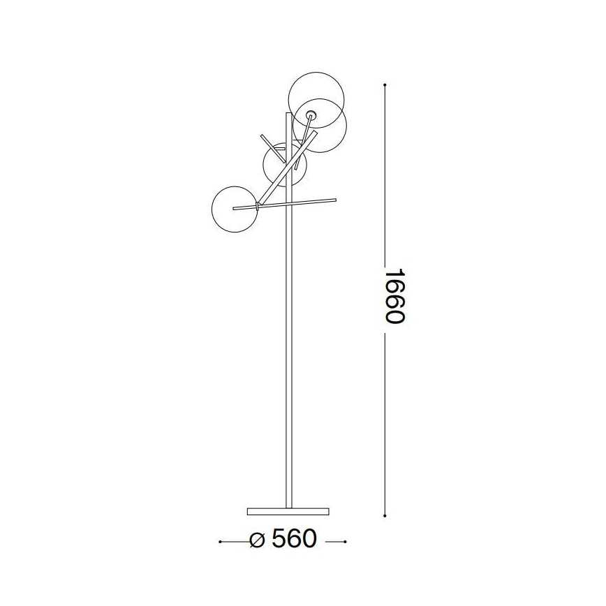 Ideal Lux - Candeeiro de chão LED EQUINOXE 4xG4/2W/230V cromado brilhante/transparente