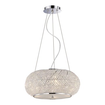Ideal Lux - Candeeiro de cristal PASHA 10xE14/40W/230V diâmetro 55 cm cromado brilhante