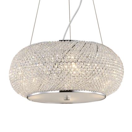 Ideal Lux - Candeeiro de cristal PASHA 10xE14/40W/230V diâmetro 55 cm cromado brilhante
