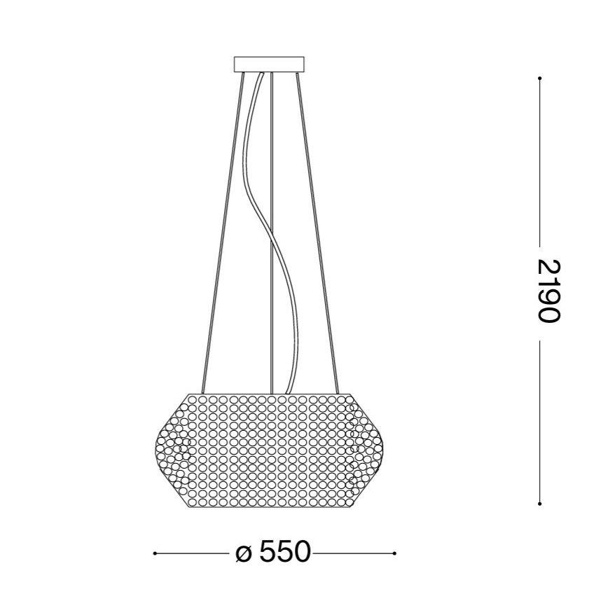 Ideal Lux - Candeeiro de cristal PASHA 10xE14/40W/230V diâmetro 55 cm cromado brilhante