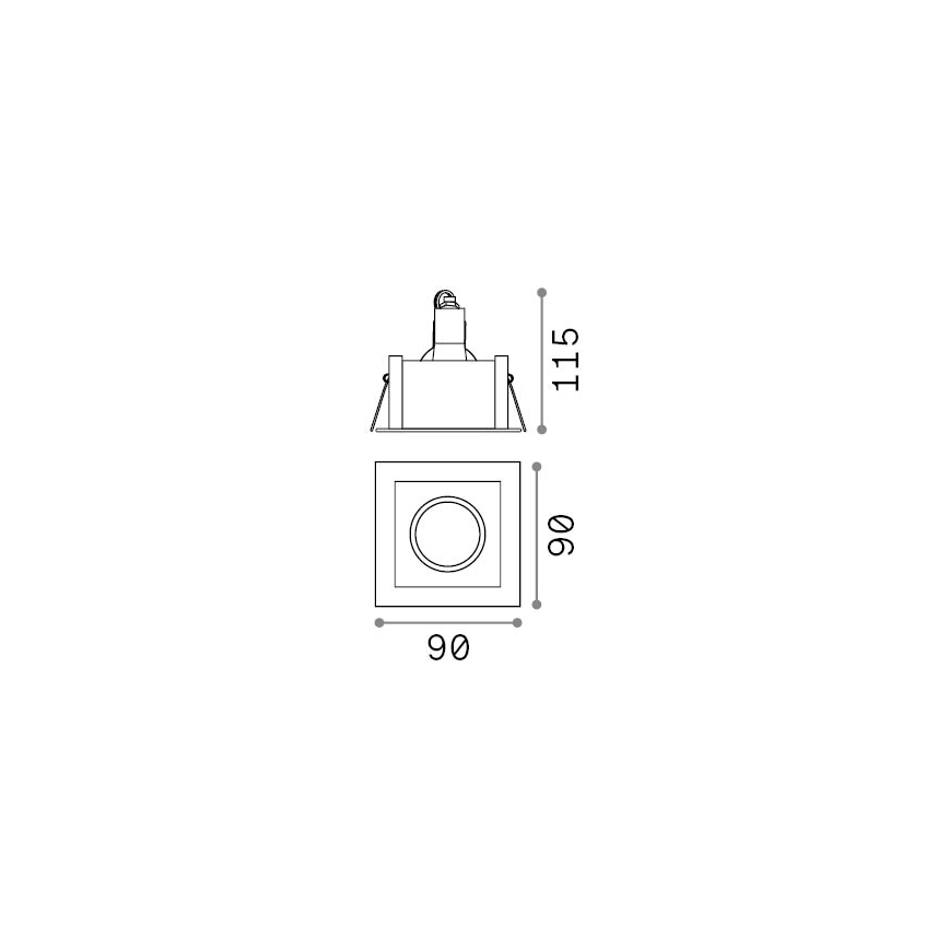 Ideal Lux - Candeeiro de embutir FUNKY 1xGU10/50W/230V 9x9 cm cromado brilhante
