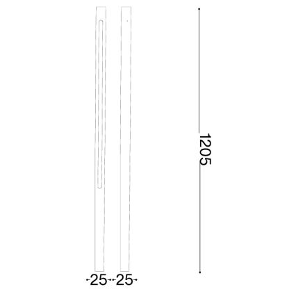 Ideal Lux - Candeeiro de exterior LED JEDI LED/19W/230V 120 cm IRC 90 IP65 castanho