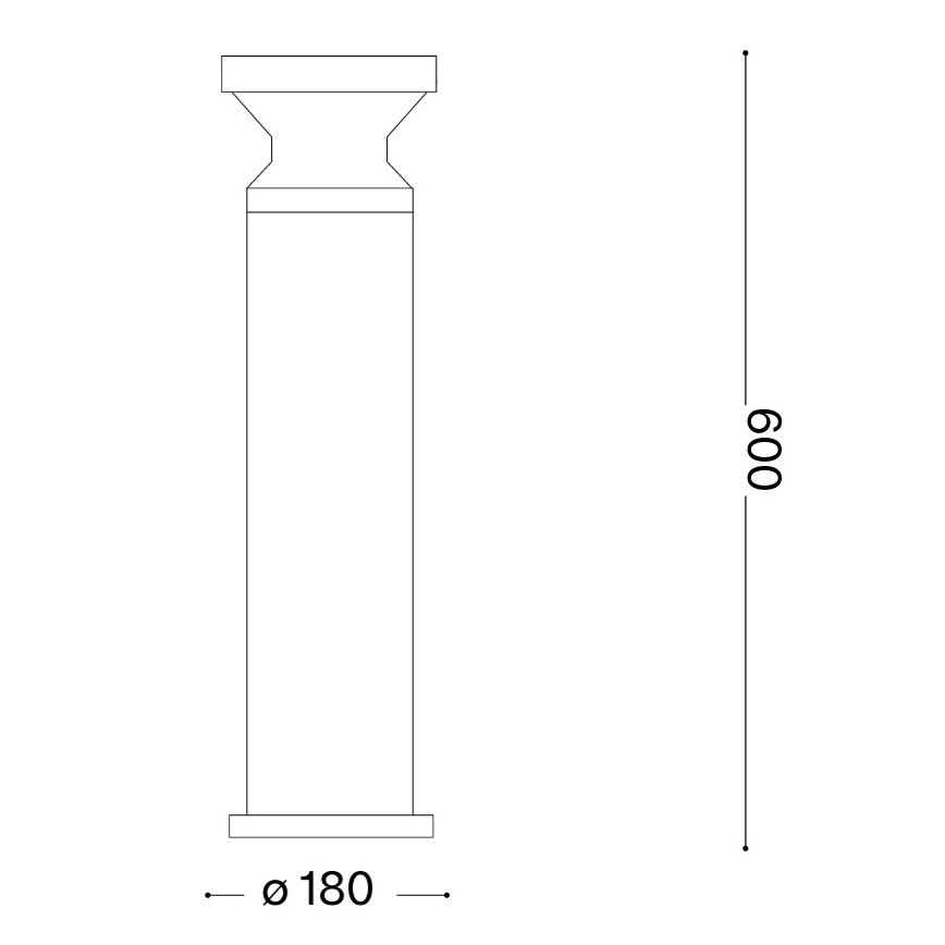 Ideal Lux - Candeeiro de exterior TORRE 1xE27/15W/230V 60 cm IP65 preto