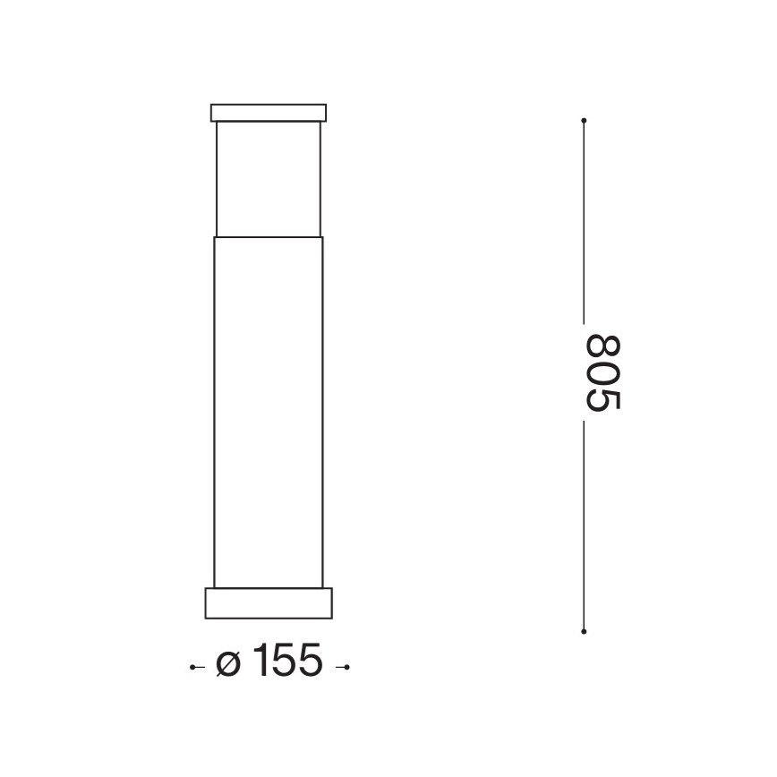 Ideal Lux - Candeeiro de exterior TRONCO 1xE27/42W/230V 80 cm IP65 cinzento