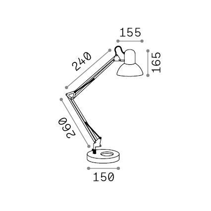 Ideal Lux - Candeeiro de mesa 1xE27/42W/230V preto