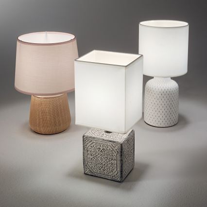 Ideal Lux - Candeeiro de mesa KALI 1xE14/40W/230V branco/cinzento