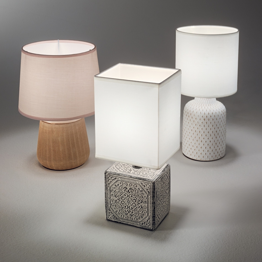 Ideal Lux - Candeeiro de mesa KALI 1xE14/40W/230V branco/cinzento