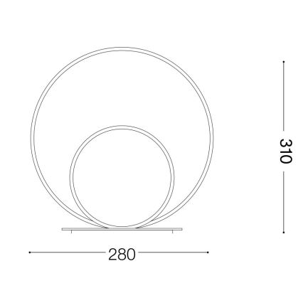 Ideal Lux - Candeeiro de mesa LED OZ LED/22W/230V CRI 90 dourado