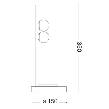 Ideal Lux - Candeeiro de mesa LED PING PONG 2xLED/3W/230V CRI 90 latão