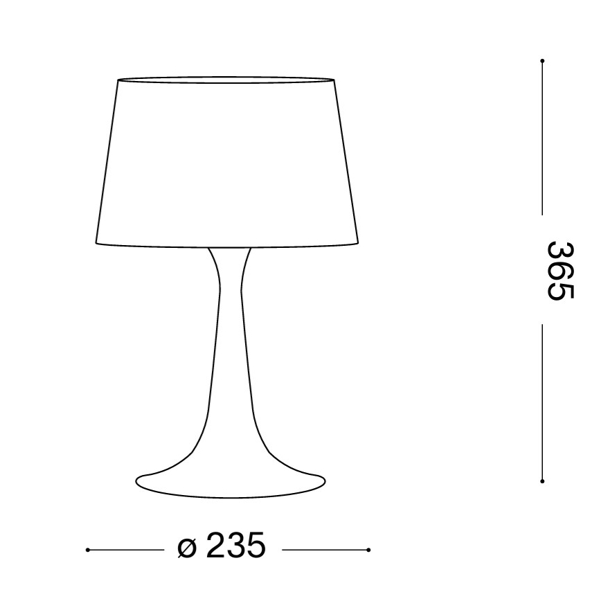 Ideal Lux - Candeeiro de mesa LONDON 1xE27/60W/230V branco