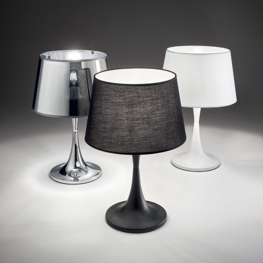 Ideal Lux - Candeeiro de mesa LONDON 1xE27/60W/230V cromado brilhante