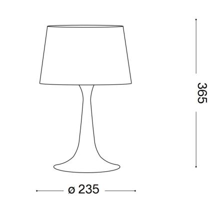 Ideal Lux - Candeeiro de mesa LONDON 1xE27/60W/230V cromado brilhante