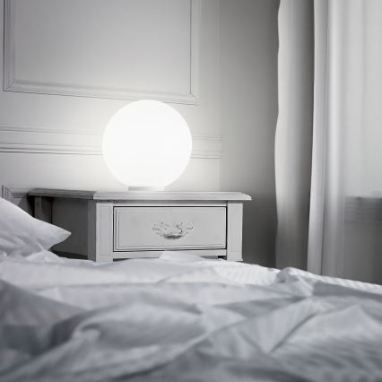 Ideal Lux - Candeeiro de mesa MAPA 1xE27/42W/230V Ø 20 cm branco