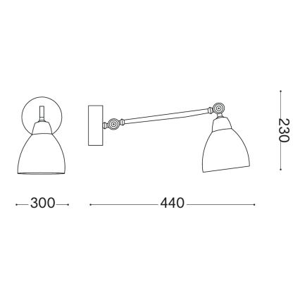Ideal Lux - Candeeiro de parede 1xE27/60W/230V bronze