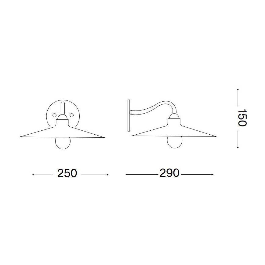 Ideal Lux - Candeeiro de parede CANTINA 1xE14/40W/230V bronze