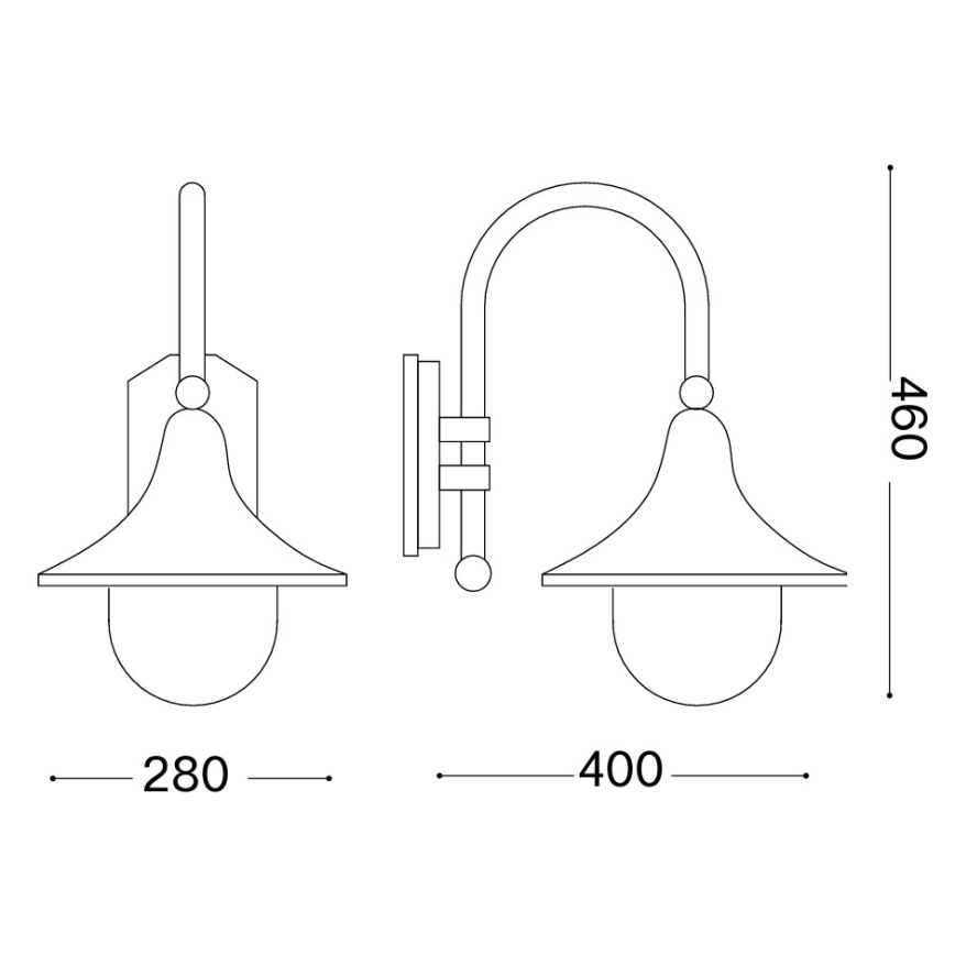 Ideal Lux - Candeeiro de parede exterior CIMA 1xE27/52W/230V IP43 castanho
