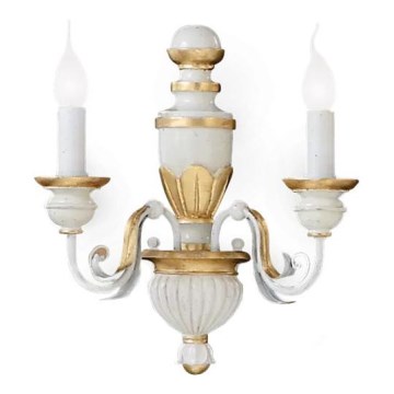 Ideal Lux - Candeeiro de parede FIRENZE 2xE14/40W/230V branco/dourado