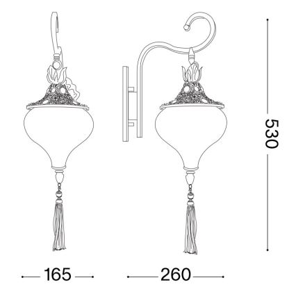 Ideal Lux - Candeeiro de parede HAREM 1xE27/42W/230V latão