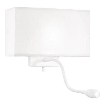 Ideal Lux - Candeeiro de parede LED flexível HOTEL 1xE27/60W/230V + LED/1,5W branco