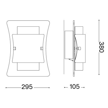Ideal Lux - Candeeiro de parede TRIPLO 2xE27/60W/230V transparente