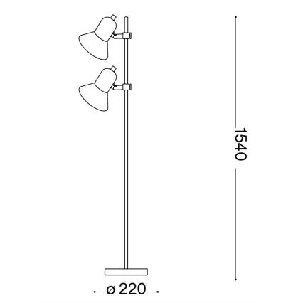 Ideal Lux - Candeeiro de pé 2xE27/60W/230V preto