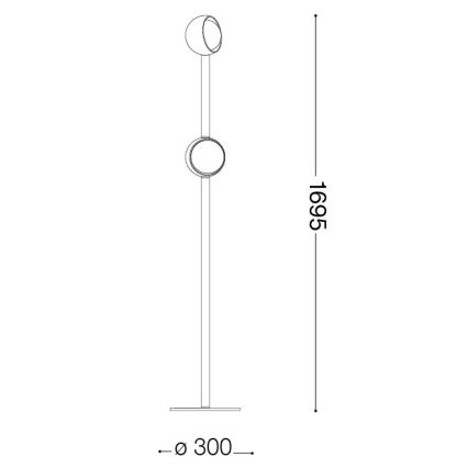 Ideal Lux - Candeeiro de pé LED BLOOM 2xLED/5,5W/230V CRI 90 dourado/bege fumê