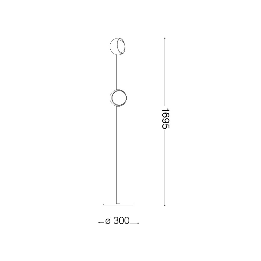 Ideal Lux - Candeeiro de pé LED BLOOM 2xLED/5,5W/230V CRI 90 dourado/bege fumê