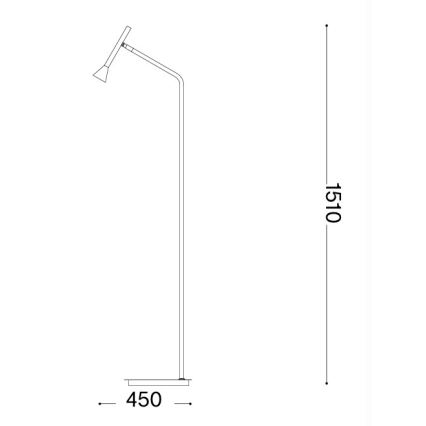 Ideal Lux - Candeeiro de pé LED DIESIS LED/4,5W/230V CRI 95 cromo fosco