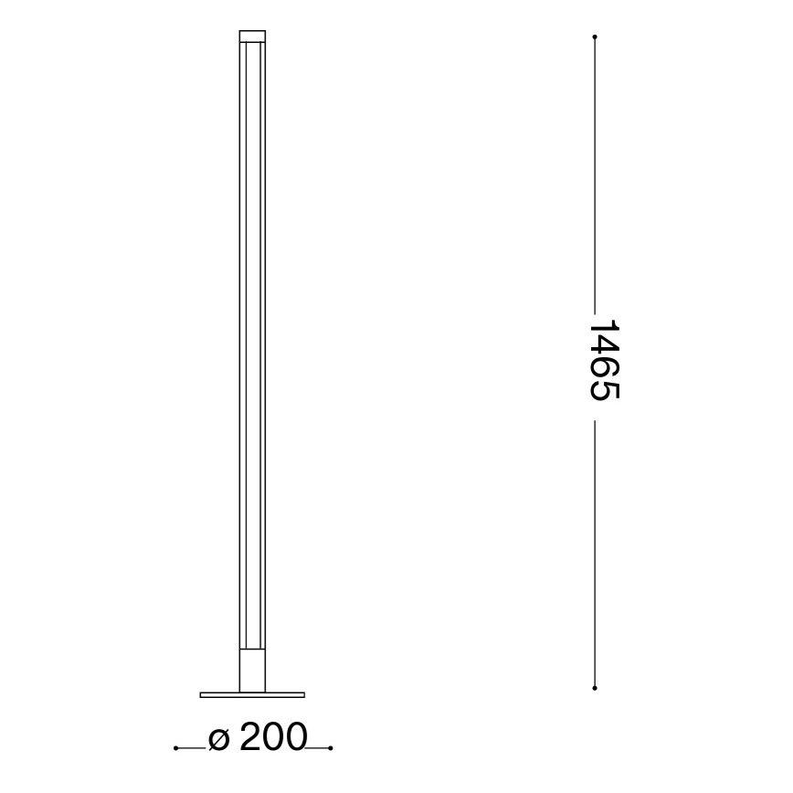 Ideal Lux - Candeeiro de pé LED dimerizável YOKO LED/16W/230V CRI 90 preto