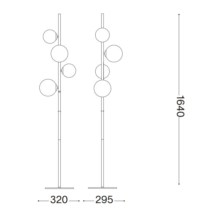 Ideal Lux - LED Candeeiro de pé PERLAGE 4xG9/3W/230V dourado/bege fumê