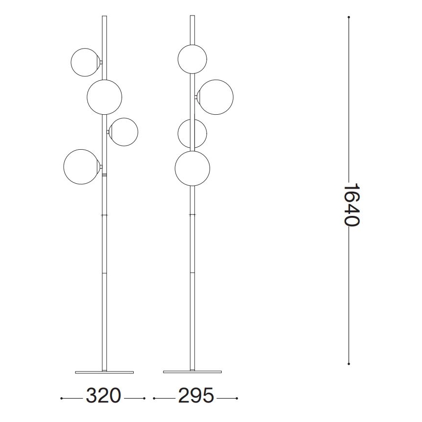 Ideal Lux - Candeeiro de pé LED PERLAGE 4xG9/3W/230V preto/fumê