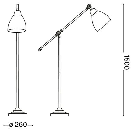 Ideal Lux - Candeeiro de pé NEWTON 1xE27/42W/230V cromado brilhante