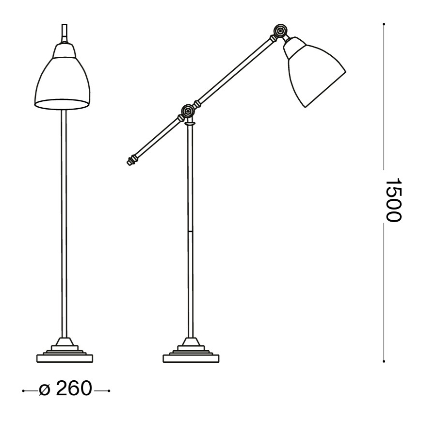 Ideal Lux - Candeeiro de pé NEWTON 1xE27/42W/230V cromado brilhante