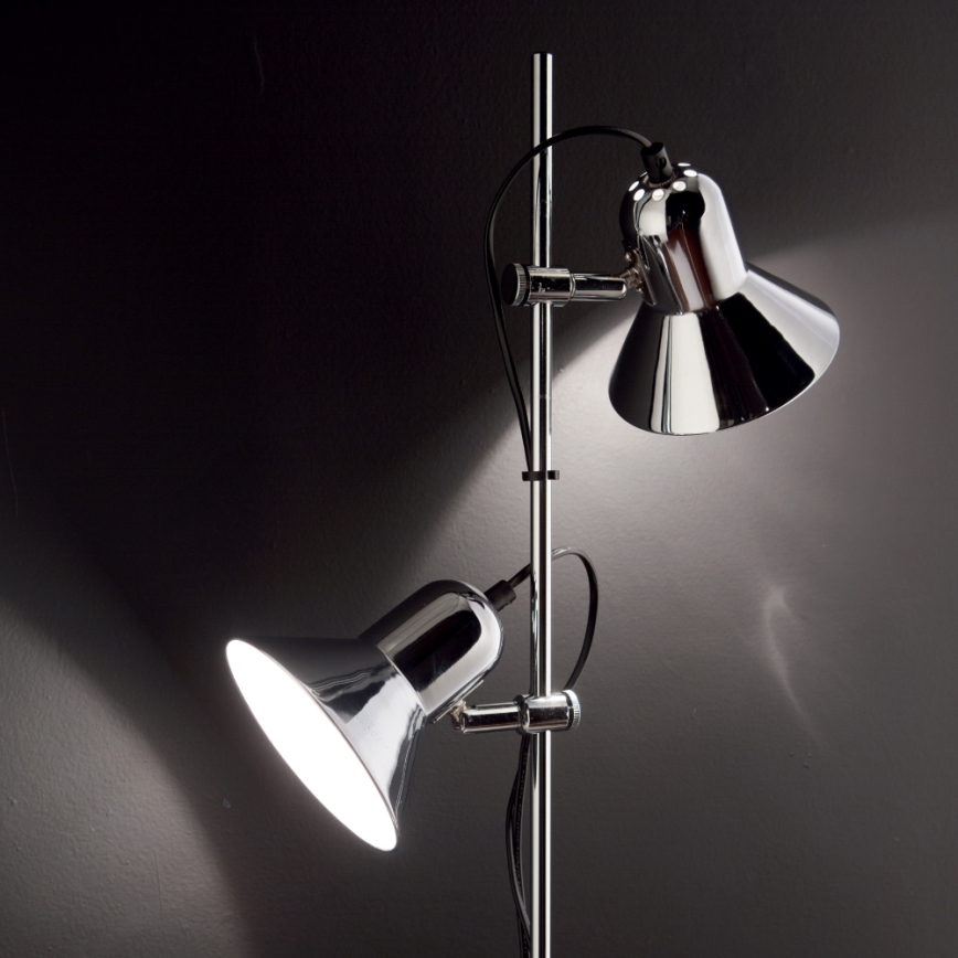 Ideal Lux - Candeeiro de pé POLLY 2xE27/60W/230V cromado brilhante