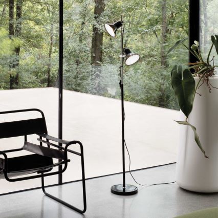 Ideal Lux - Candeeiro de pé POLLY 2xE27/60W/230V preto