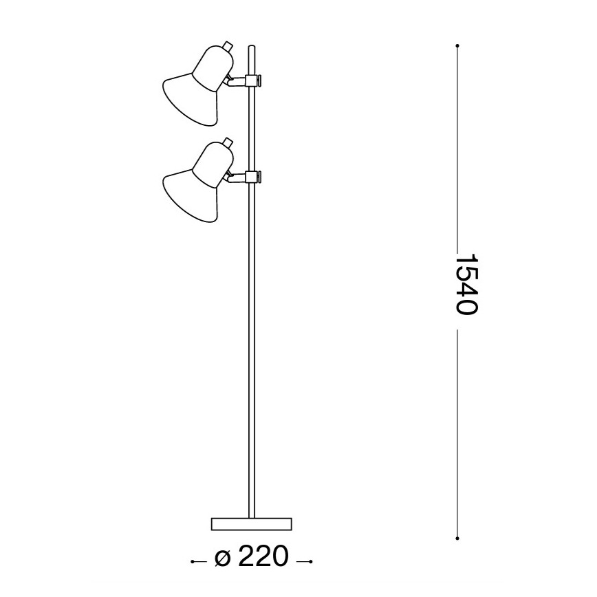 Ideal Lux - Candeeiro de pé POLLY 2xE27/60W/230V preto